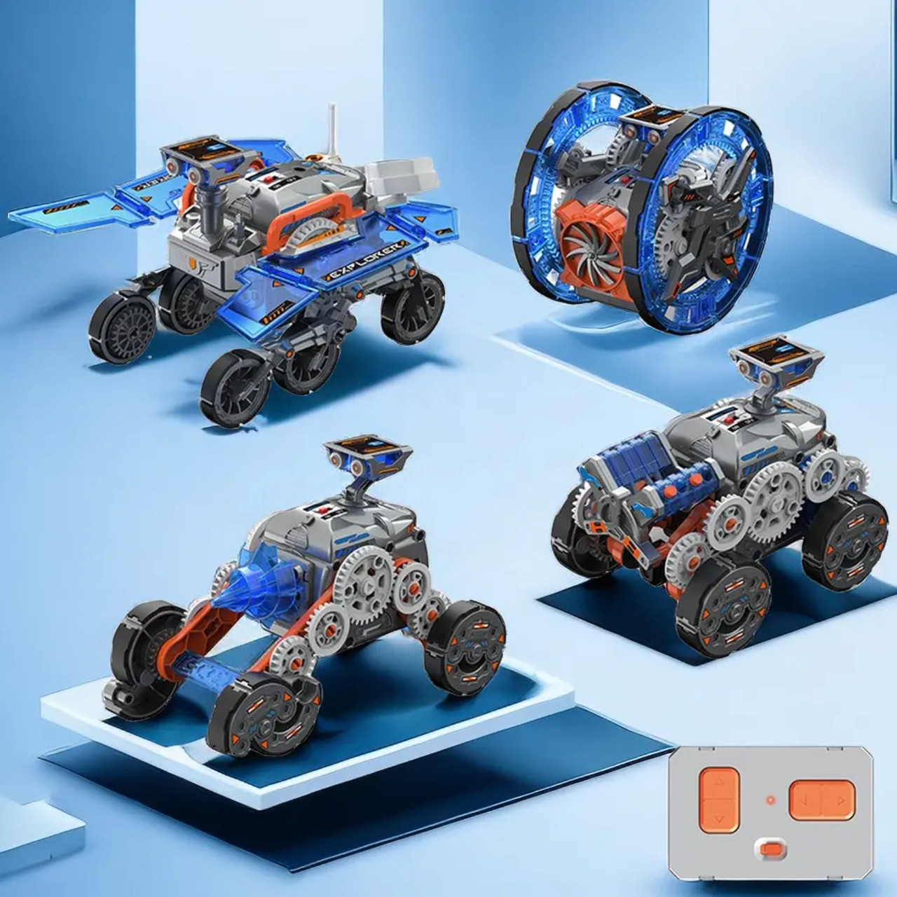 Дитячий конструктор Робот на радіокеруванні Іграшка STEM Wonderful Explorer Robot з пультом 4 варіанти збірки
