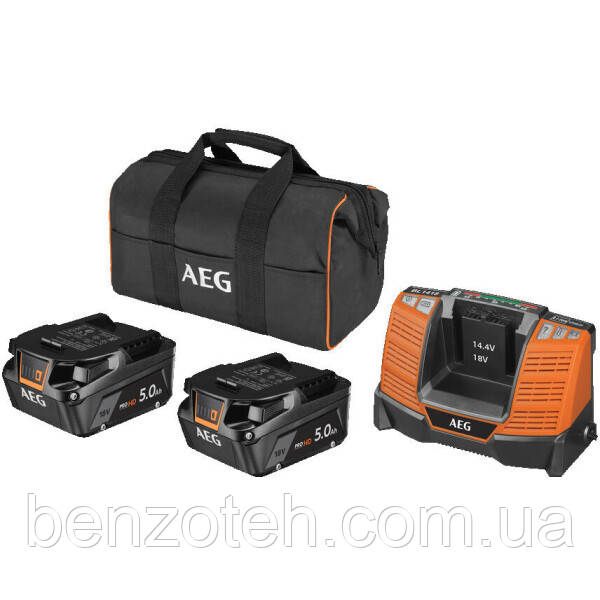 Акумулятор та зарядний пристрій AEG SETLL1850 SHD (2 АКБ 18 В / 5,0 Ач, зарядний BL1418)
