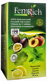 Чай зелений FemRich "Ексклюзив" 5 видів термін до 01.2015