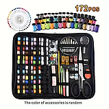 Набір аксесуарів для шиття в тканинному пеналі на блискавці, початковий набір для ручного шиття для початківців, фото 4