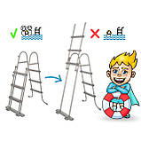 Басейн каркасний овальний Bestway 56620 Power Steel 427 x 250 см - графітовий, фото 4