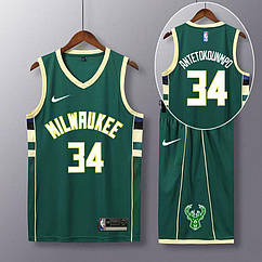 Баскетбольна форма зелена Адетокубо 34 Мілуокі Бакс Antetokounmpo Milwaukee Bucks NBA