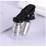 Мікроскоп міні NO.9882W1 для телефону з прищіпкою, збільшення 60Х, 2 LED, 1UV, з підсвіткою, фото 5