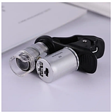 Мікроскоп міні NO.9882W1 для телефону з прищіпкою, збільшення 60Х, 2 LED, 1UV, з підсвіткою, фото 6