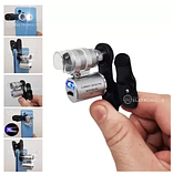 Мікроскоп міні NO.9882W1 для телефону з прищіпкою, збільшення 60Х, 2 LED, 1UV, з підсвіткою, фото 7