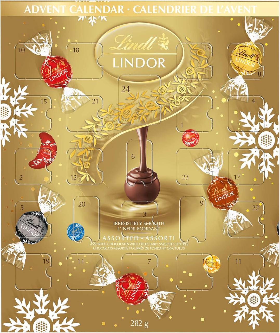 Адвент-календар із шоколадом Lindt Lindor Assorted Chocolate Truffle Advent Calendar 282г