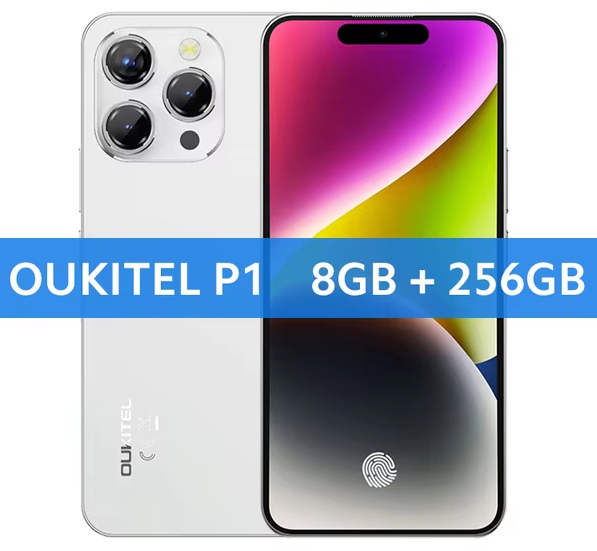 Cмартфон OUKITEL P1 White 8/256GB AMOLED 6,7 дюйма 120Гц Helio G99 NFC + ПОДАРУНКИ