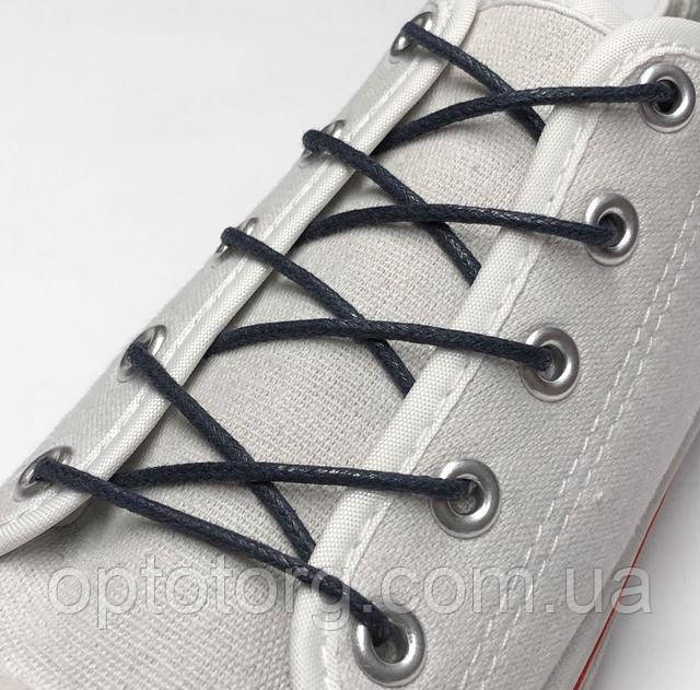 Шнурки Темно сині просочені круглі 100см 2мм Kiwi