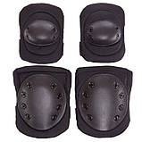 Наколінники та налокітники тактичні з ударостійкого пластику TY-5704-1 чорний, фото 6