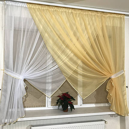 Кухонні фіранки №405 абрікос, фото 2