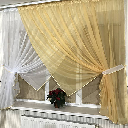 Кухонні фіранки №405 абрікос, фото 3