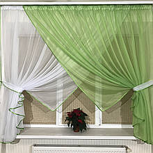 Кухонні фіранки №405 салатова