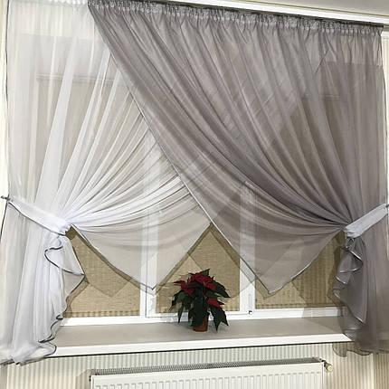 Кухонні фіранки №405 сіра, фото 2