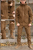 Штурмовий чоловічий костюм Softshell тактична демісезонна військова форма койот для військовослужбовців EKO