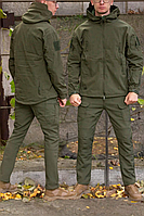 Чоловічий тактичний демісезонний костюм Softshell армійська бойова форма оливкова для військовослужбовців EKO