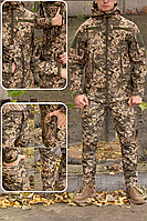 Армійський тактичний демісезонний костюм Softshell військова бойова форма осінній піксель для військовослужбовців EKO