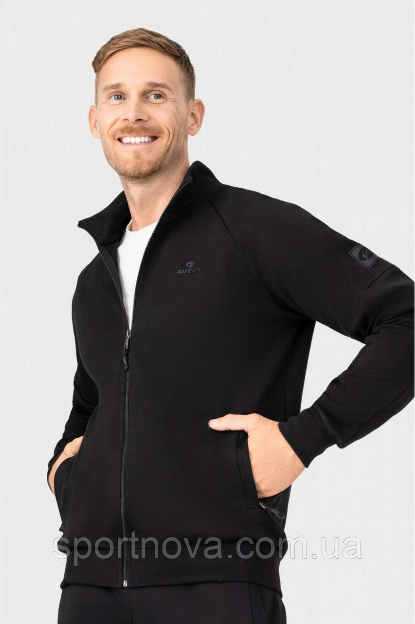 Чоловіча стильна спортивна кофта,чорна,L.XL.2XL