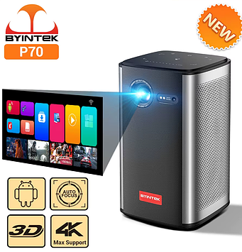 Проектор портативний BYINTEK P70 3D Android з акумулятором 8000mAh + подарунки