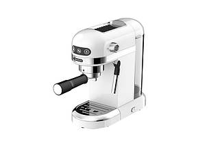 Кавоварка Ardesto ріжкова 1.4л, мелена, ручний капучинатор, підігрів чашок, білий, YCM-E1500