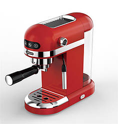 Кавоварка Ardesto ріжкова 1.4л, мелена, ручний капучинатор, підігрів чашок, червоний, YCM-E1501