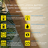 Аккумулятор Li-FePO 12.8V, 120Ah, 100А, 4000 циклов із вбудованим bms LP-12120 LiitoKala, фото 10