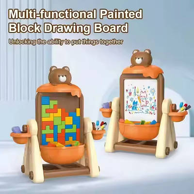 Дитяча ігрова панель Двосторонній мольберт Малювальна дошка Механічний тетріс для розвитку логіки маркери