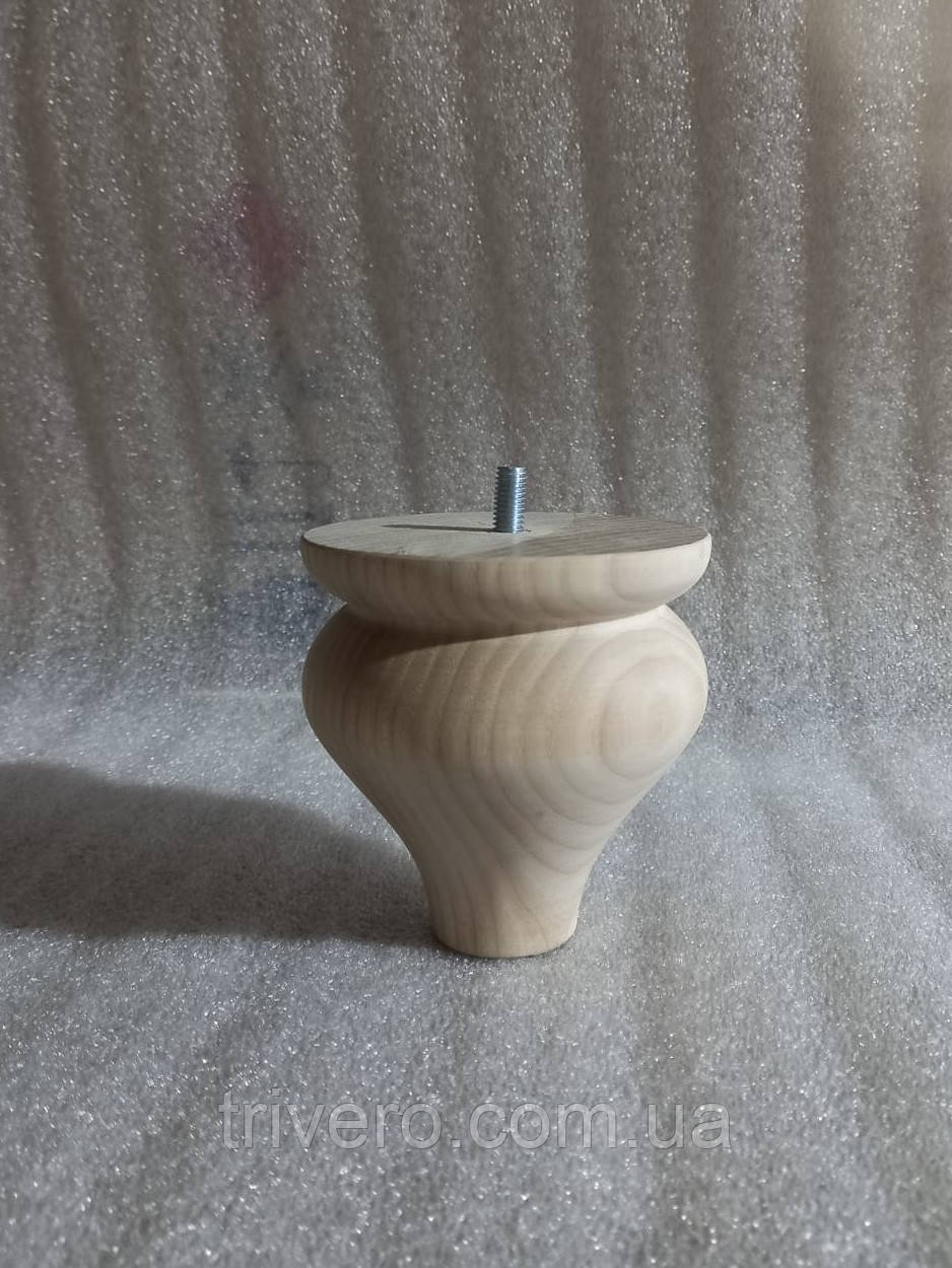 Меблеві ніжки і опори дерев'яні для меблів H.100 D.100 / Ніжка-27.1, фото 1