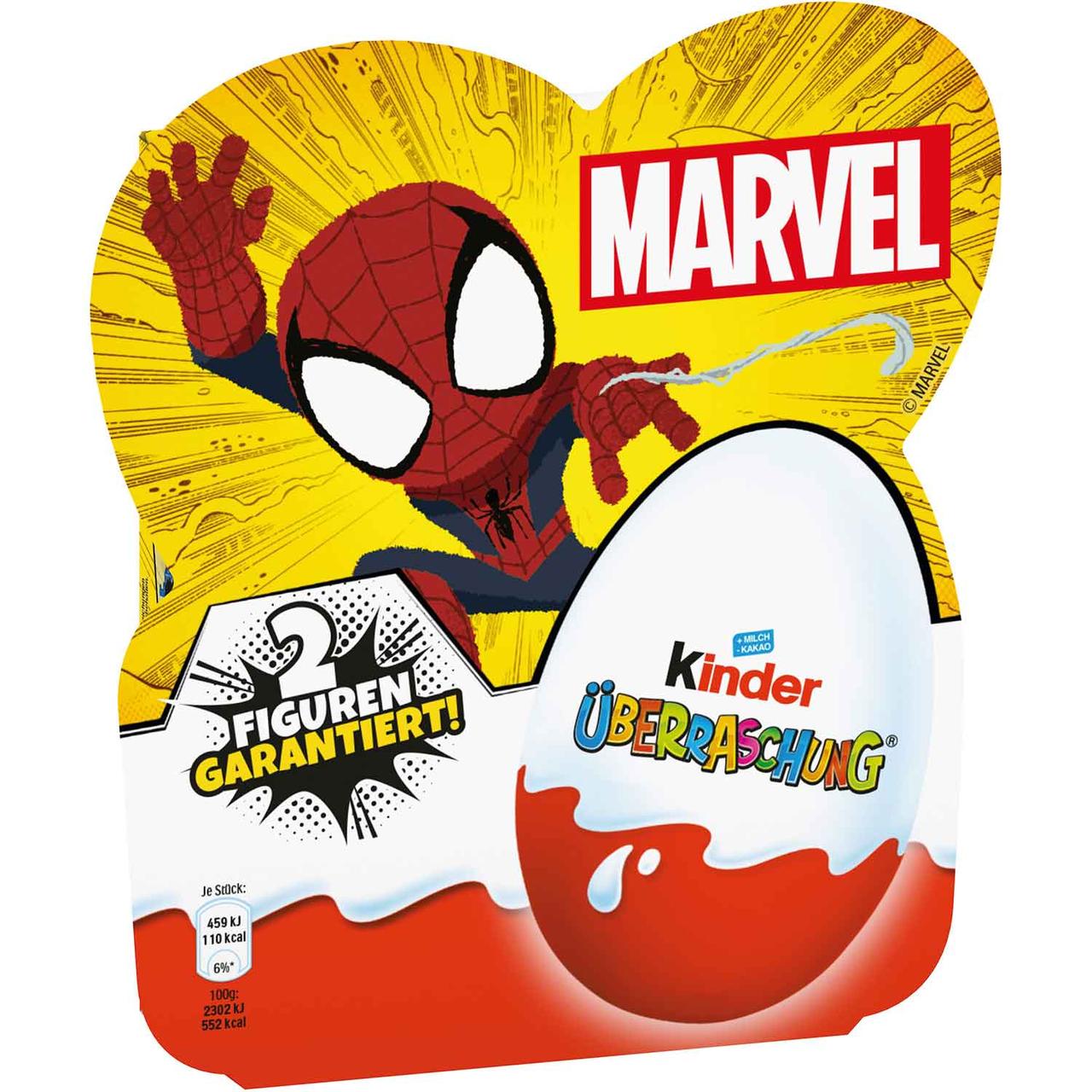 Набір шоколадних яєць Kinder Überraschung Classic-Ei Marvel 4 шт х 20г