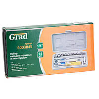 Набір насадок торцевих 1/4" в кейсі 16шт GRAD (6003045)