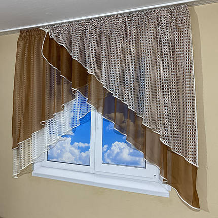 Фіранка на кухню №420 коричнева, фото 2