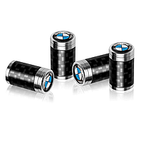 Ковпачки на ніпель із логотипом BMW Alitek Carbon Style Silver БМВ (4 шт.)
