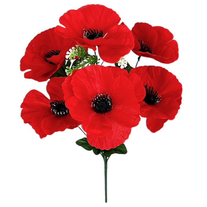 Штучні квіти букет червоні маки, 35см, фото 1