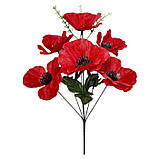 Штучні квіти букет червоні маки, 35см, фото 2