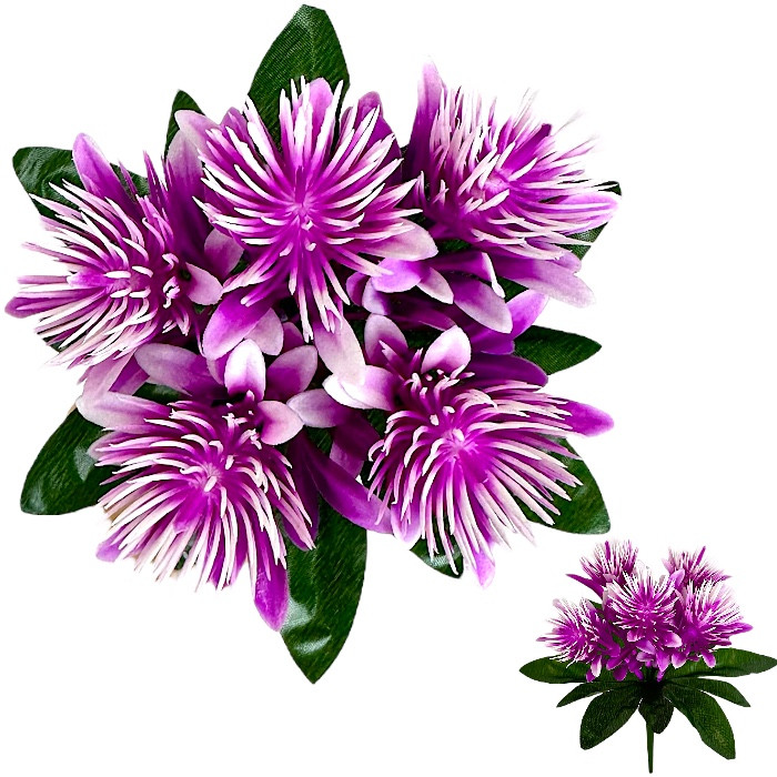 Штучні квіти букет астра заливка пластикова, 19см, фото 1