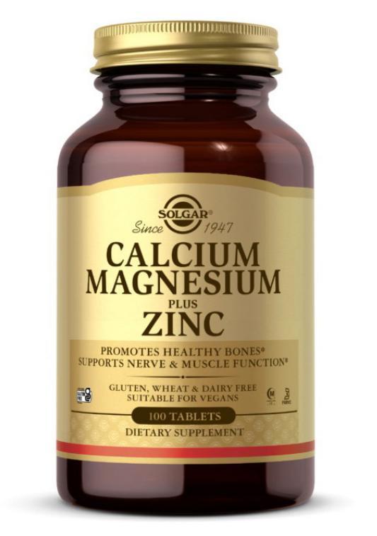 Мінеральний комплекс SOLGAR Calcium Magnesium Plus Zinc 100 таблеток, фото 1