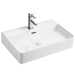 Умивальник накладний керамічний Mixxus Premium Quadro-0202 з переливом 600x420x120 mm (MP6479)