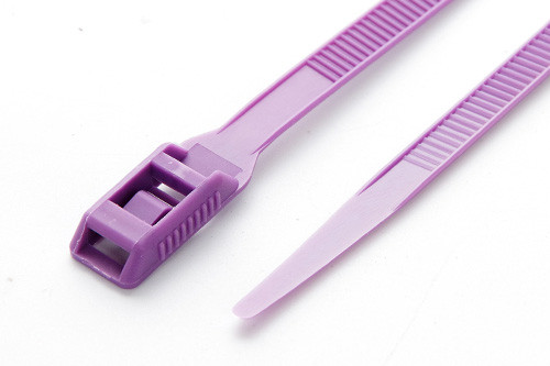 Хомут пластиковий кабельна стяжка з низьким профілем замка ширина 8 довжина 400мм фіолетовий пачка 100шт APRO