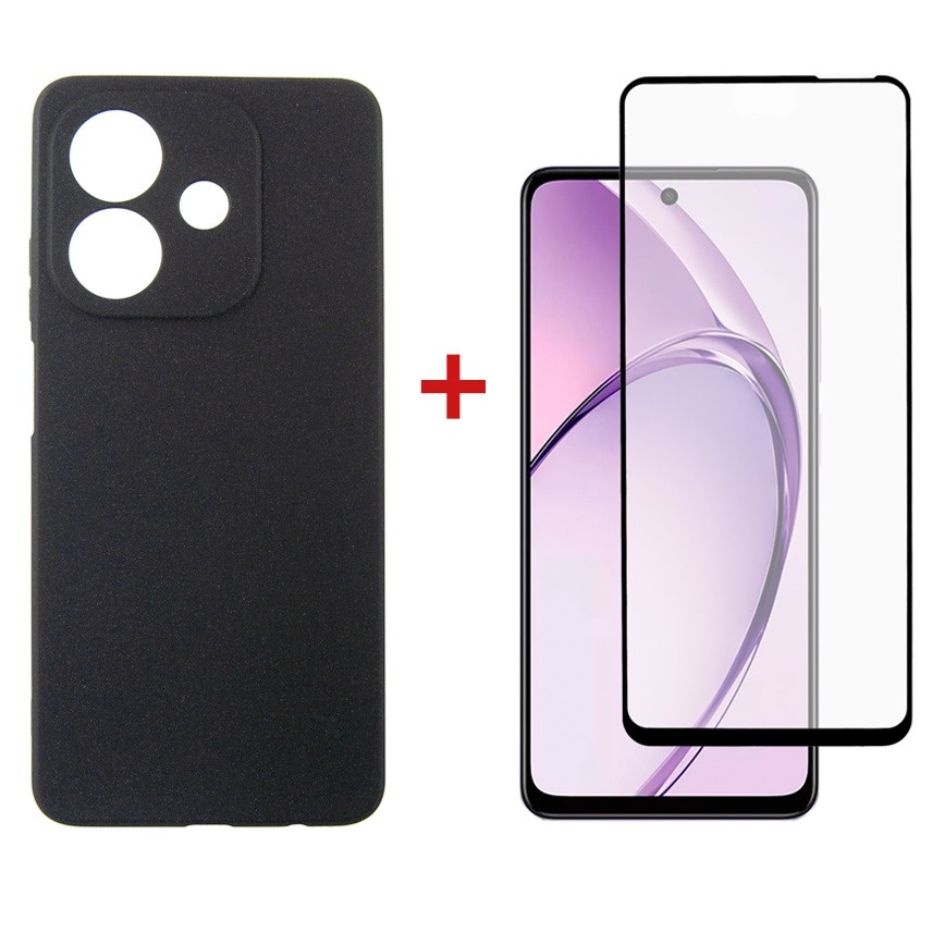 Чохол-накладка Dengos Carbon для Oppo A3X Black (DG-KM-123) + захисне скло, фото 1