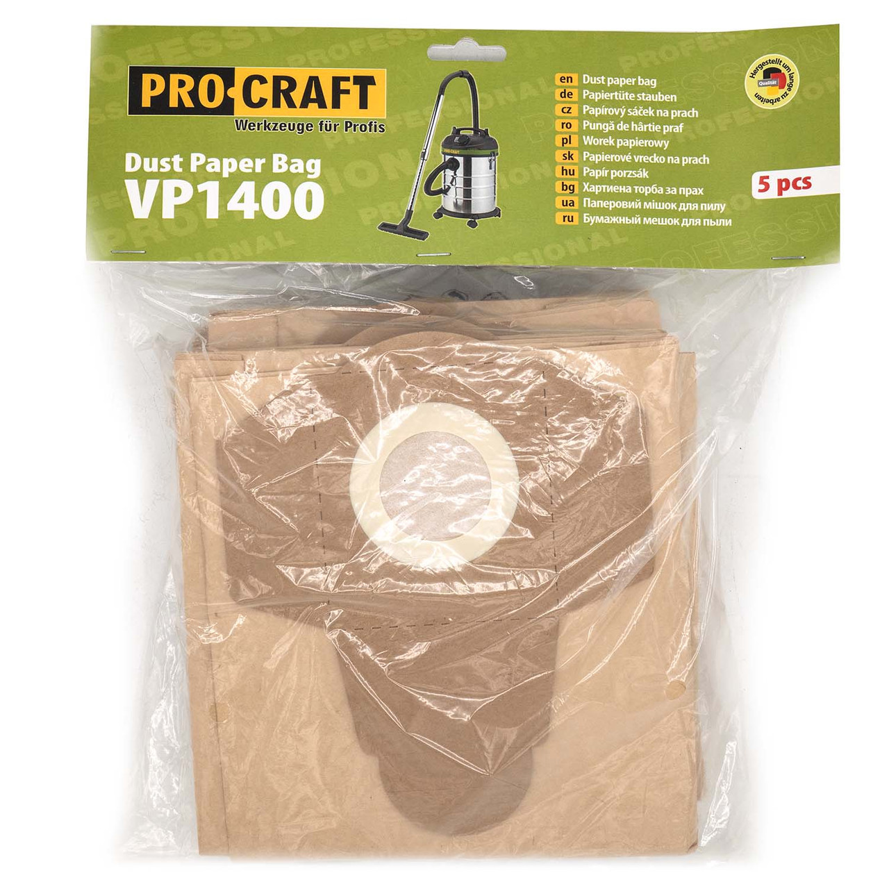 Мешок для пыли бумажный Procraft VP1400 Кількість в упаковці 5 шт