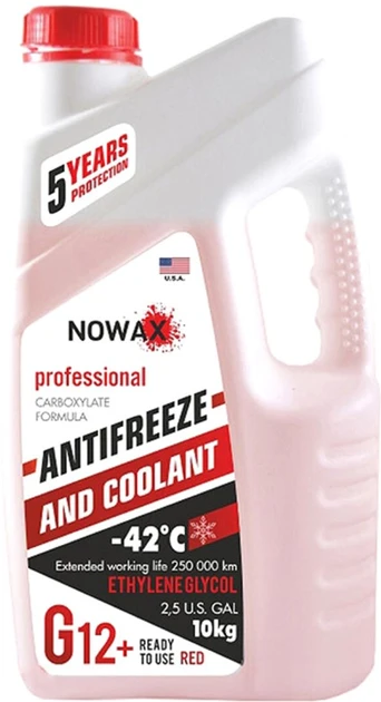 Антифриз NOWAX RED(черв.)G12+(10кг)
