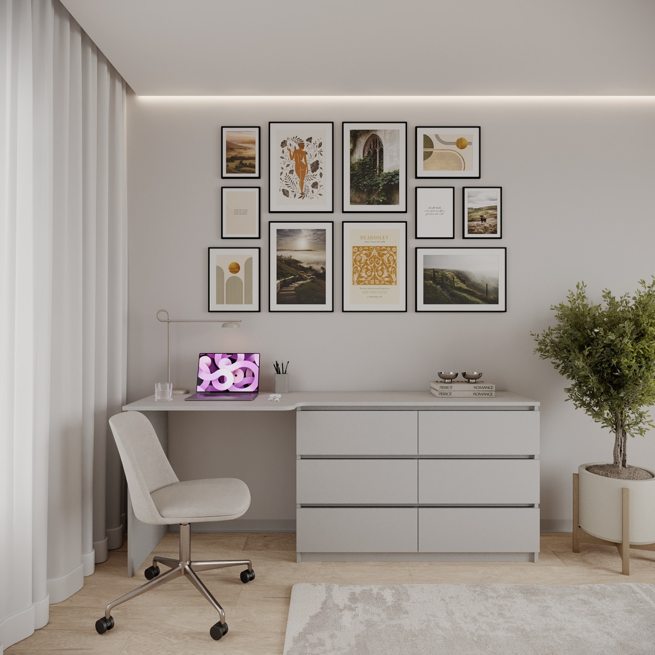 Стіл комод Гермес 2 Алюміній 2000 мм, фото 1