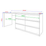 Стіл комод Гермес 2 Алюміній 2000 мм, фото 8
