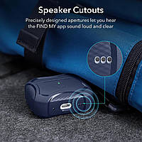 Протиударний чохол з карабіном ESR Cyber Armor Tough HaloLock для AirPods Pro 2 Navy (2023/2022/2019), фото 7