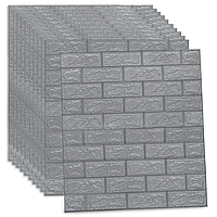 Самоклеючі 3D панелі під сіру цеглу 700х770х4мм, (17-3) декор на стіни! самоклейка 3д, BV-0000230