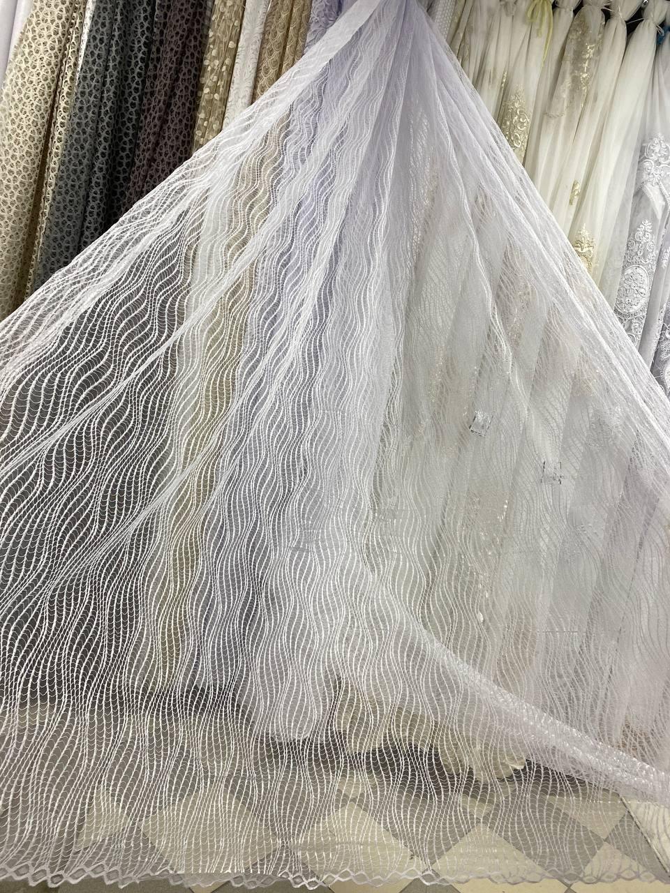 Тюль гіпюр  на метраж 2,8 м різні кольори - білий