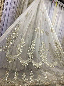 Тюль фатін 3д заввишки 2,9 м. кремова