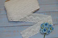 Мереживо 6,5 см біле натуральне бавовняне., фото 1
