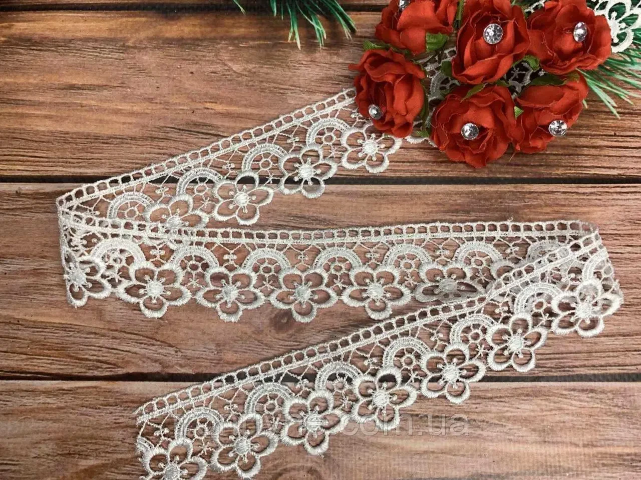 Мереживо сніжно біле макраме 3,5 см (Туреччина)., фото 1