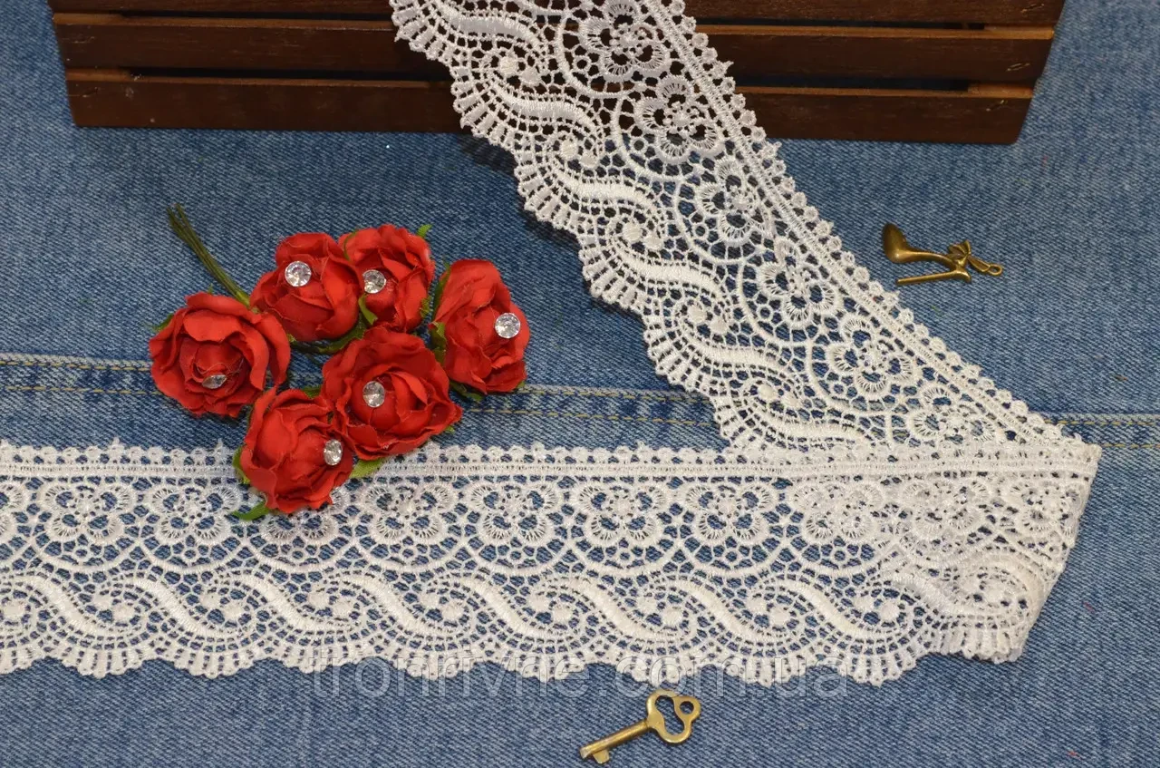 Мереживо сніжно біле макраме 6 см (Туреччина)., фото 1