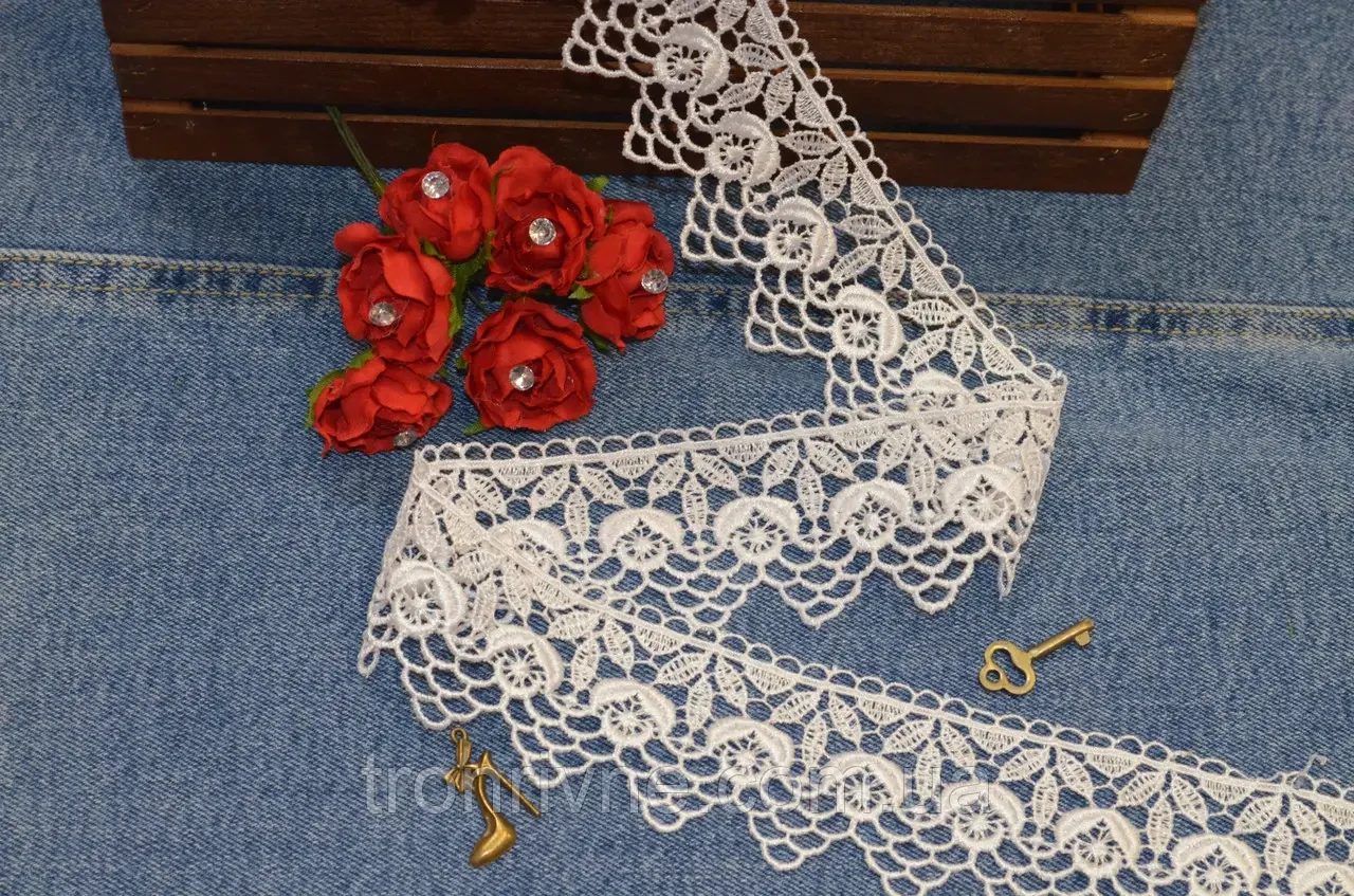 Мереживо сніжно біле макраме 5 см (Туреччина)., фото 1